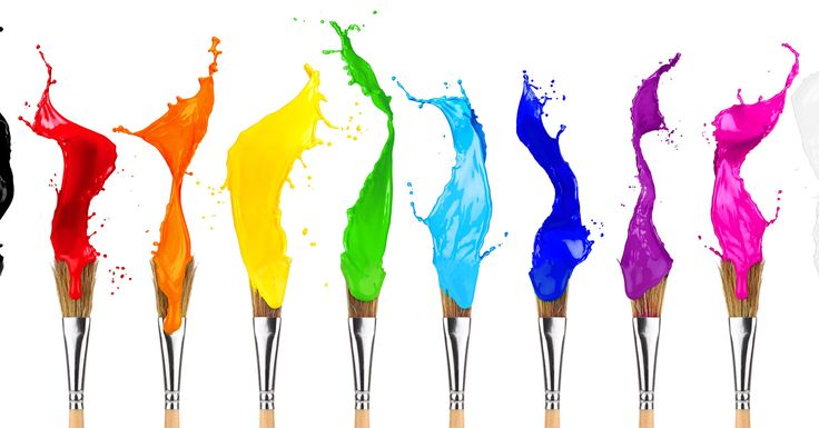 Кисти и краски на прозрачном фоне