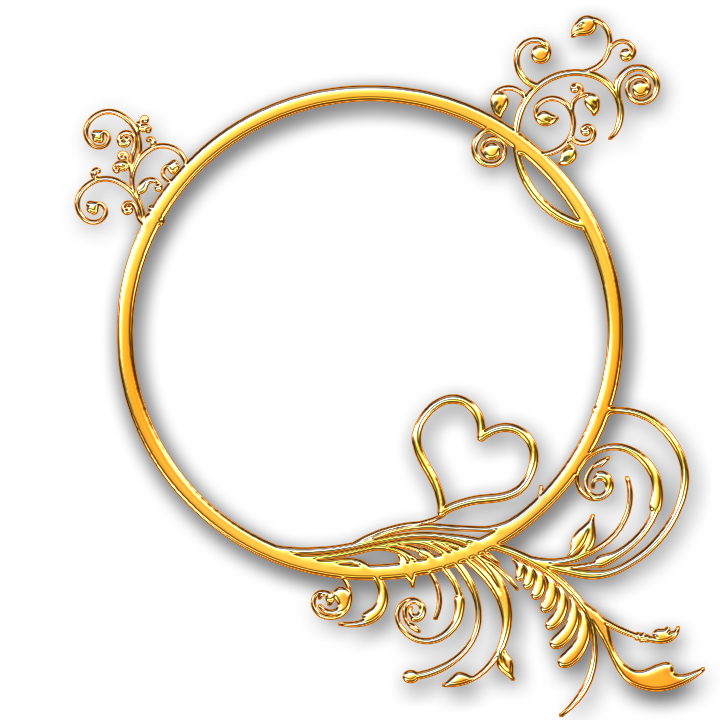 Золотая рамочка на прозрачном фоне