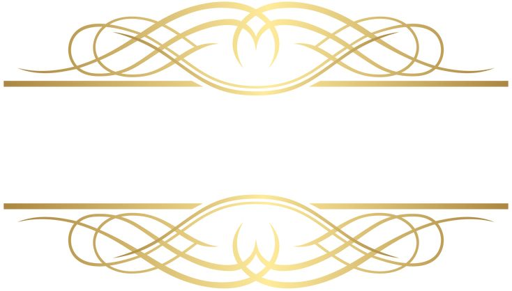 Золотые вензеля на прозрачном фоне