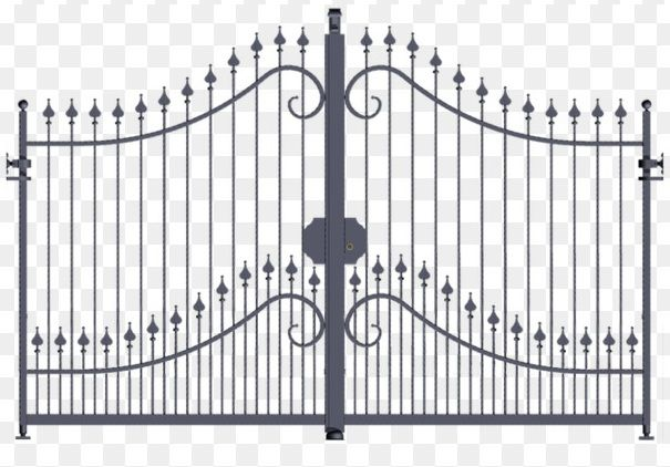 Ворота металлические белый фон