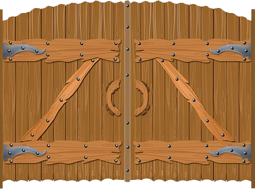 Деревянные ворота с калиткой