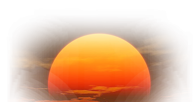 Солнце на белом фоне