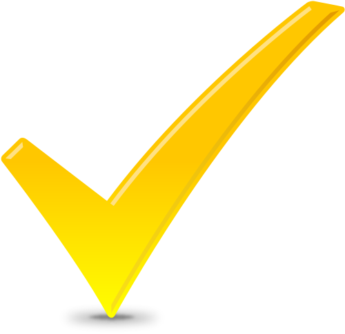 Желтая галочка без фона