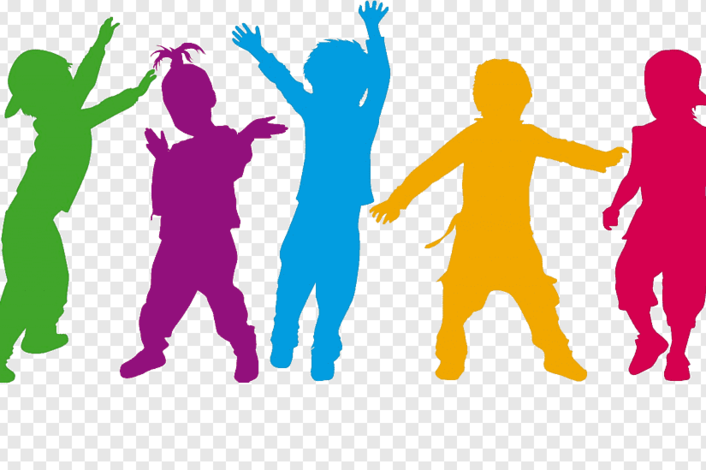 Разноцветные силуэты детей