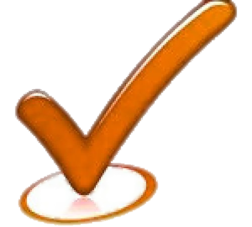 Галочка на оранжевом фоне