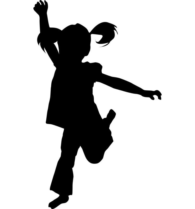 Силуэты прыгающих детей