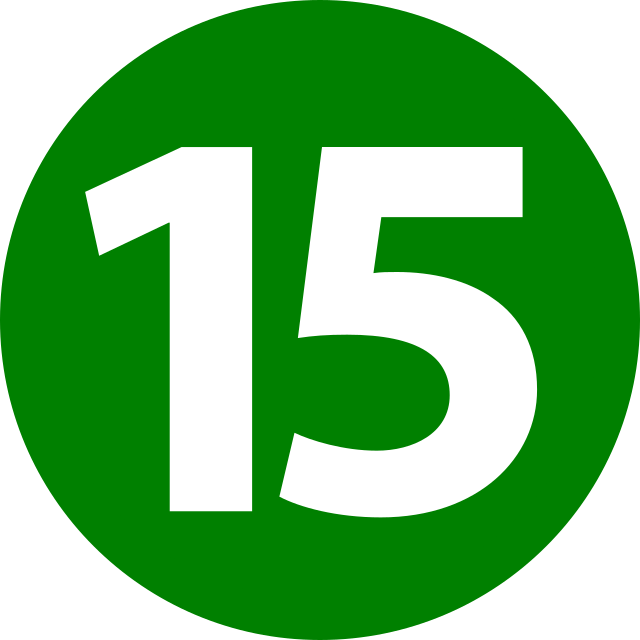 Цифры в зеленых кружочках