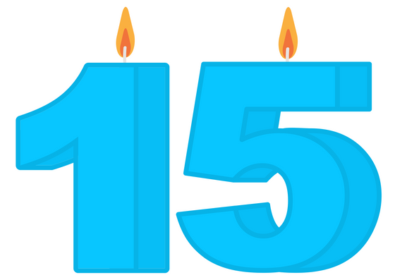 Свечка с цифрой 15