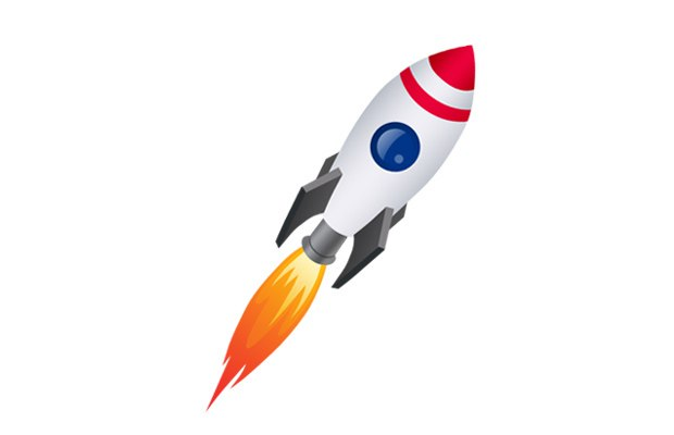 Ракета на белом фоне для детей