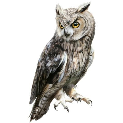 Сова на белом фоне