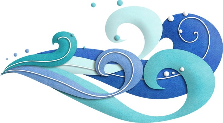 Морская волна на прозрачном фоне