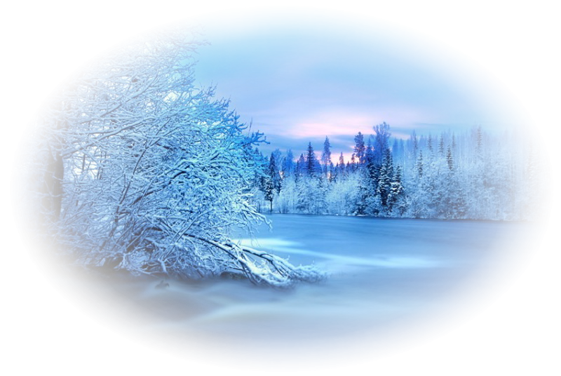 Зима на прозрачном фоне