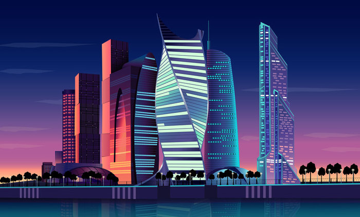 Небоскреб Москва Сити вектор