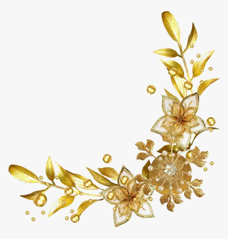 Золотой орнамент на прозрачном фоне