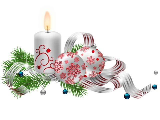 Новогодние украшения на прозрачном фоне