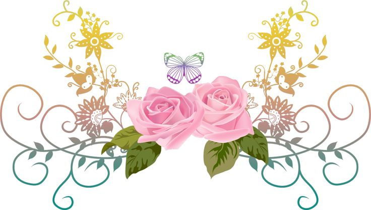 Цветочки на прозрачном фоне