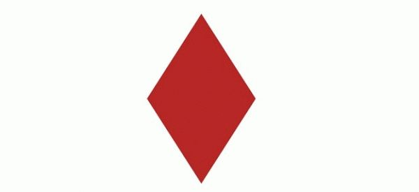 Красный ромб на белом фоне