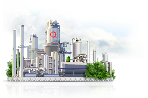 Химическая промышленность на белом фоне