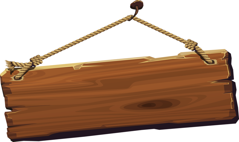 Деревянная табличка на прозрачном фоне