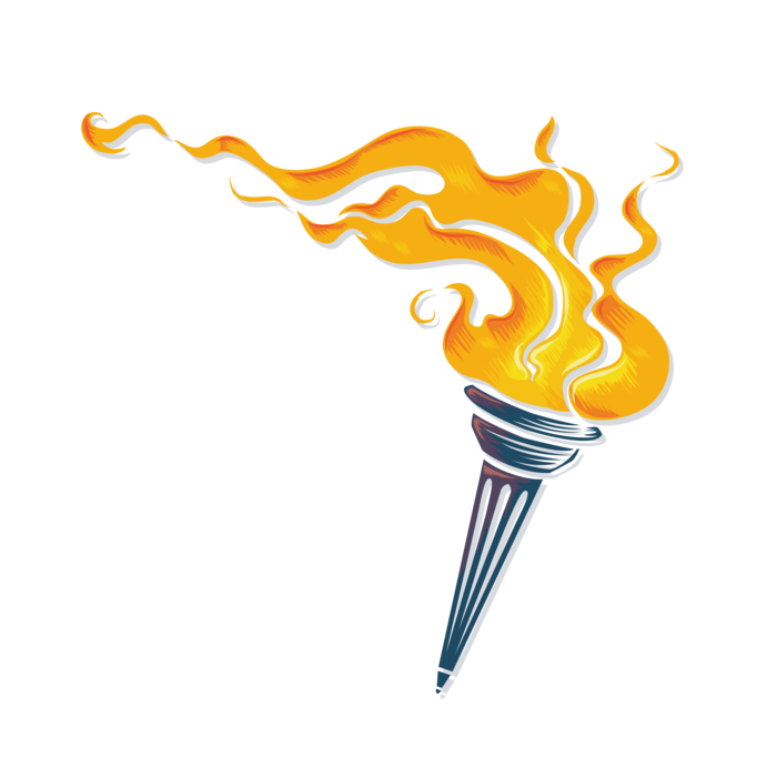 Олимпийский факел на прозрачном фоне