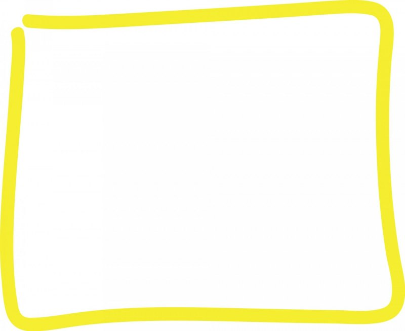 Желтая рамка для фотошопа на прозрачном фоне