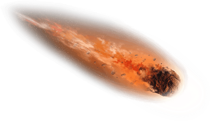 Комета на белом фоне