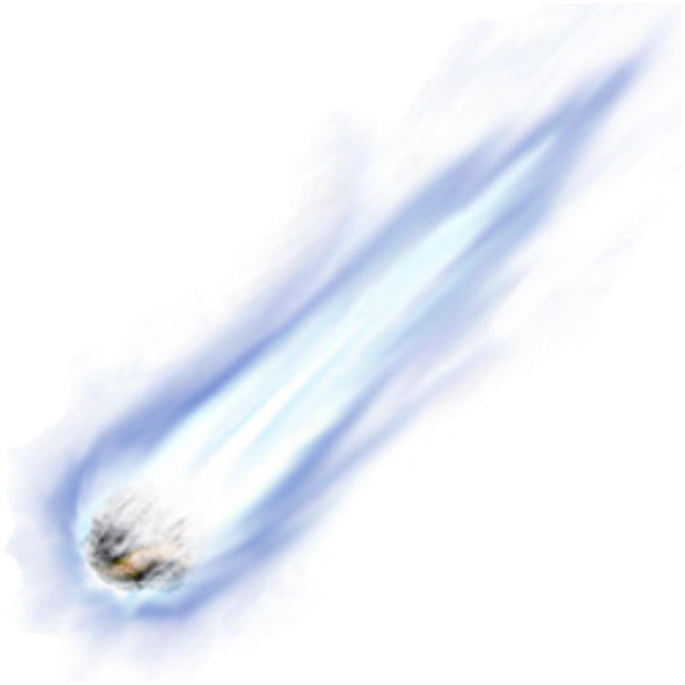 Комета на прозрачном фоне