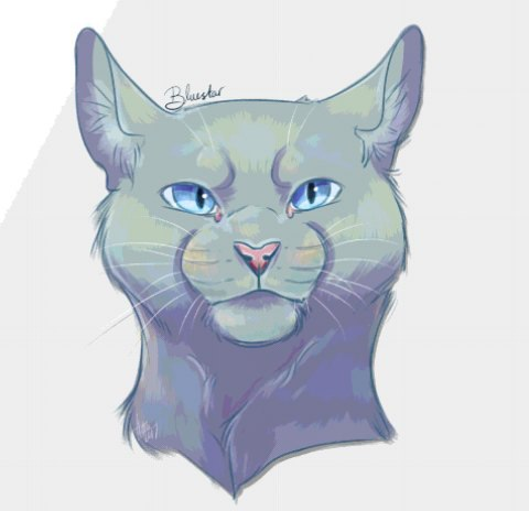 Синяя звезда коты Воители арт голова