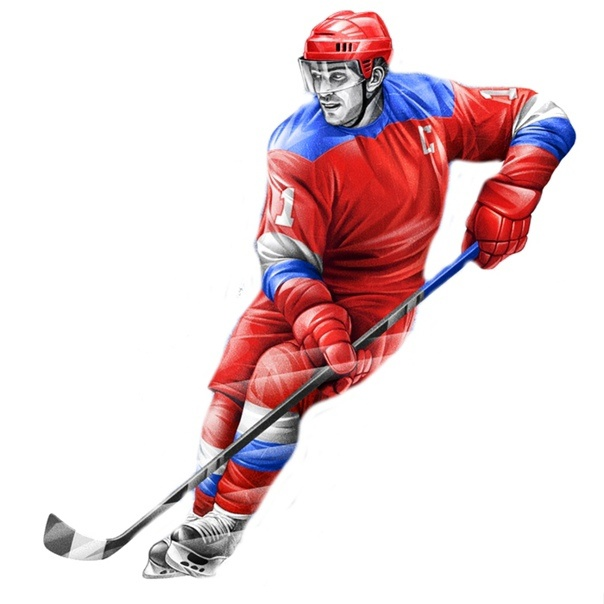 Хоккеист на прозрачном фоне