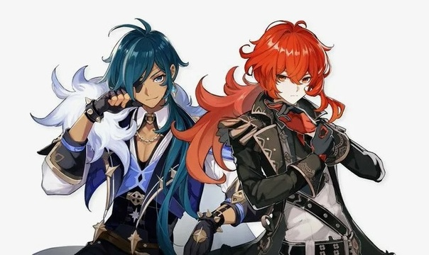 Геншин Импакт Дилюк и Кэйа