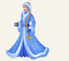 Снегурочка на белом фоне для детей