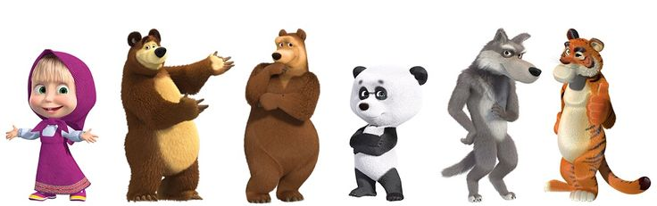 Герои мультфильма Маша и медведь Панда