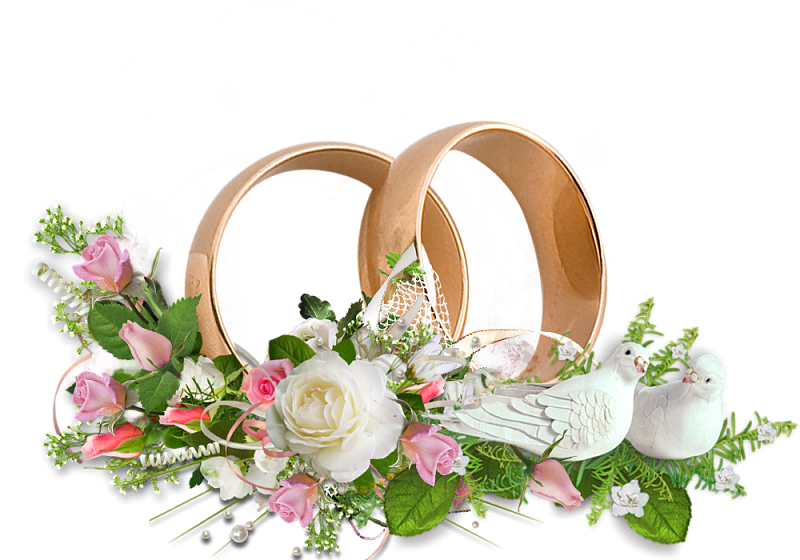 Свадебные кольца с цветами