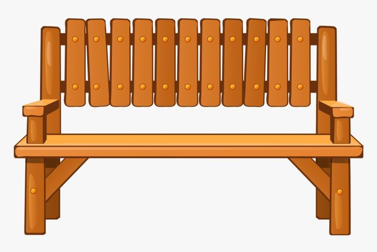 Скамейка деревянная на прозрачном фоне