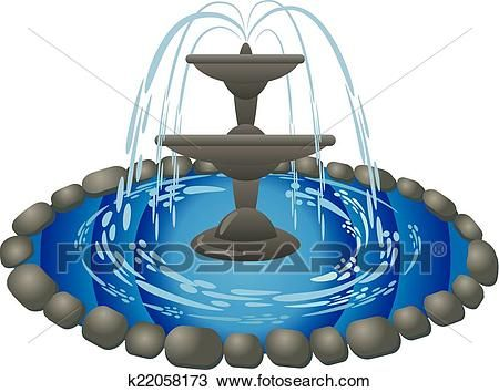 Фонтан на белом фоне