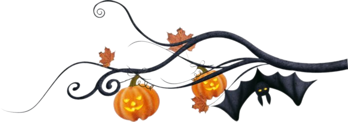 Хэллоуинские украшения на белом фоне