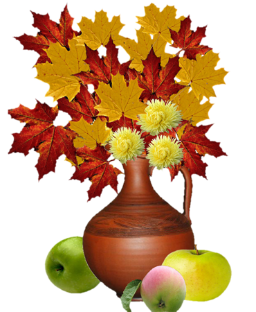 Осенний букет на прозрачном фоне