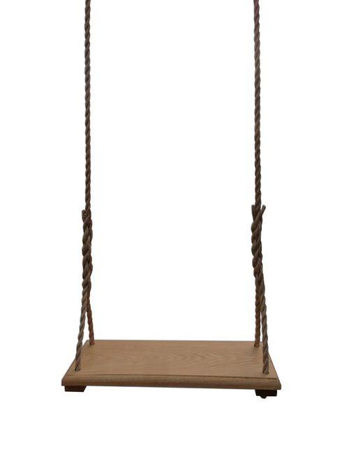 Деревянные качели на веревках