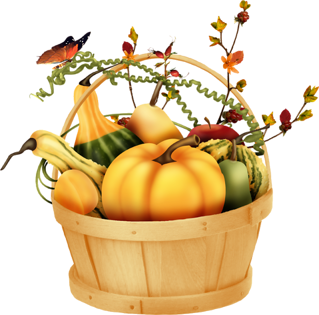 Дары осени на прозрачном фоне