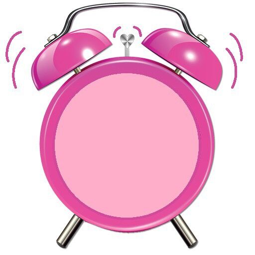 Розовый будильник без фона