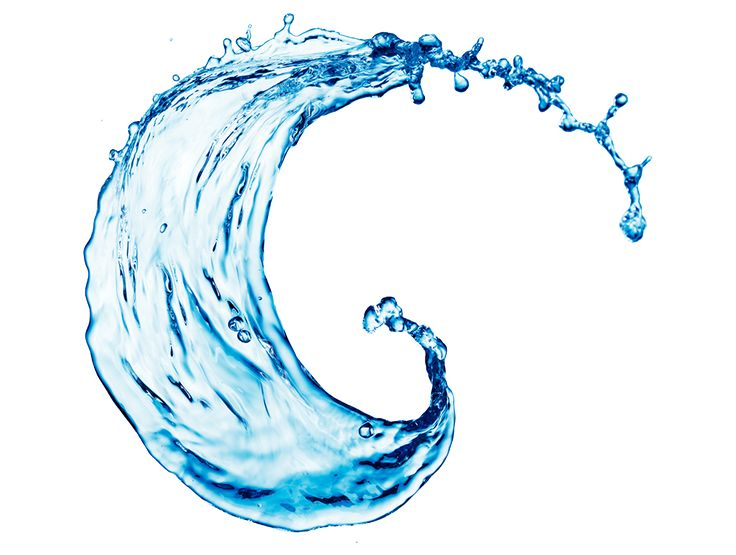 Вода на белом фоне