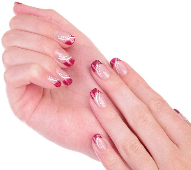 Французский маникюр прозрачный