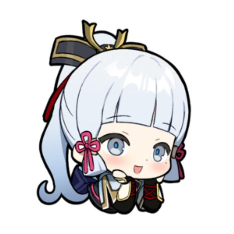 Чиби Аяка Геншин Стикеры