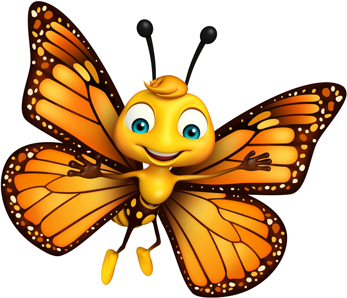 Красивые мультяшные бабочки