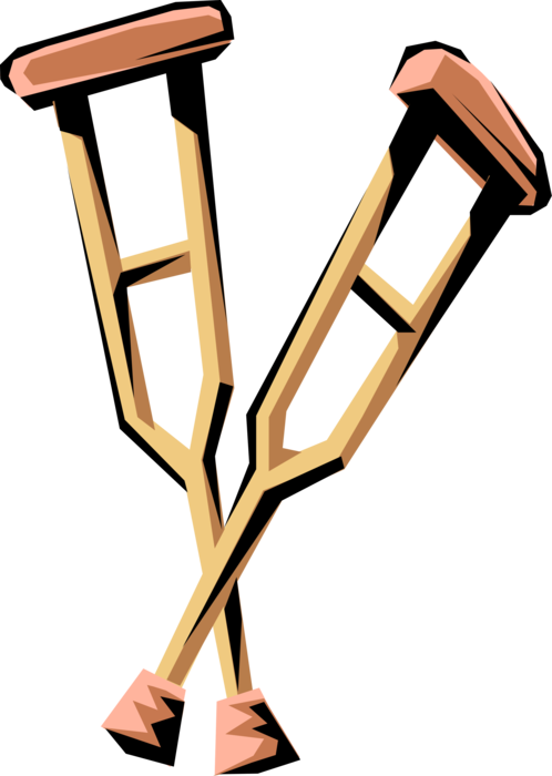 Костыль на белом фоне