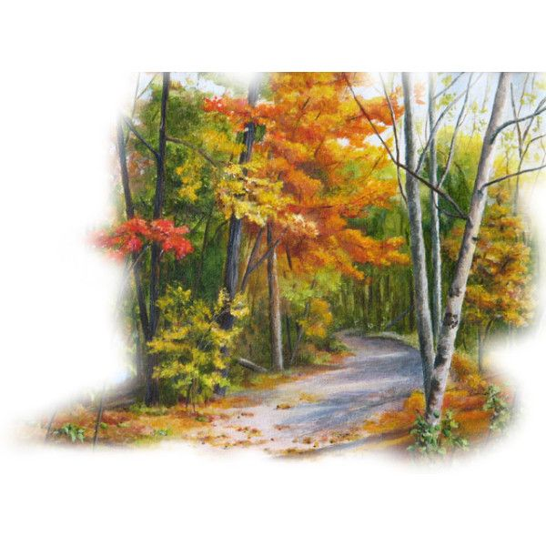 Осенний пейзаж на прозрачном фоне