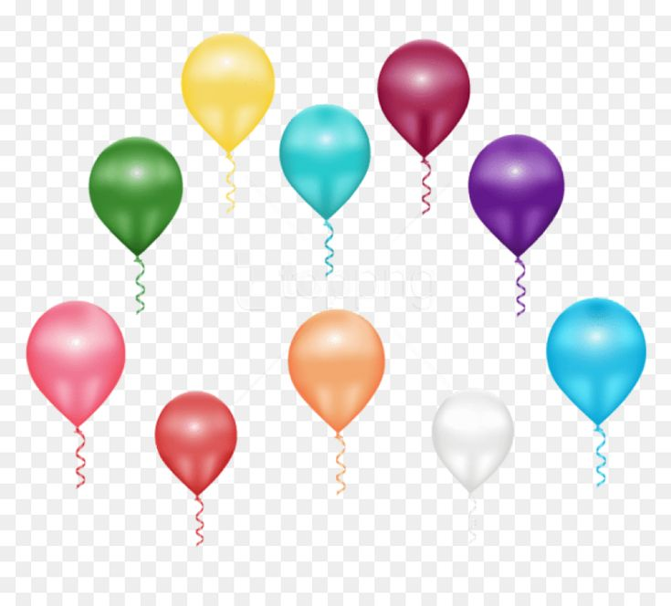 Воздушные шарики на прозрачном фоне