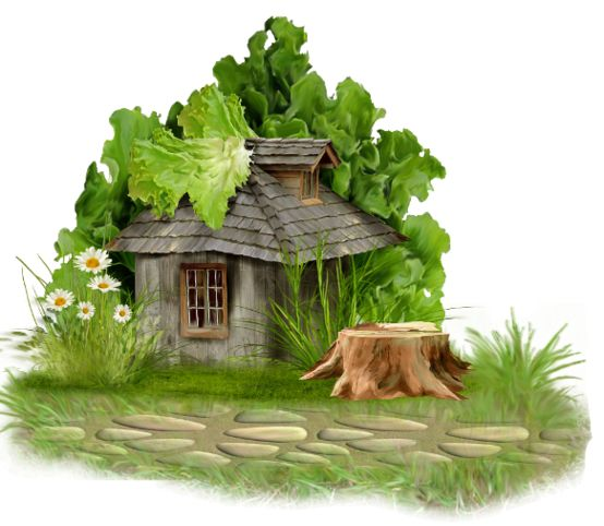 Домик с прозрачным фонов