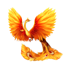 Сказочная птица на прозрачном фоне