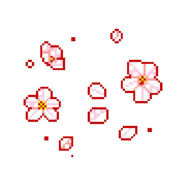 Пиксельные цветы маленькие